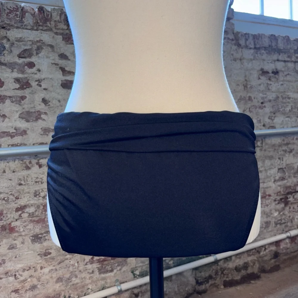 J.Crew Bikini Bottoms Swim Separates Size Small Black Fold Over Waistband